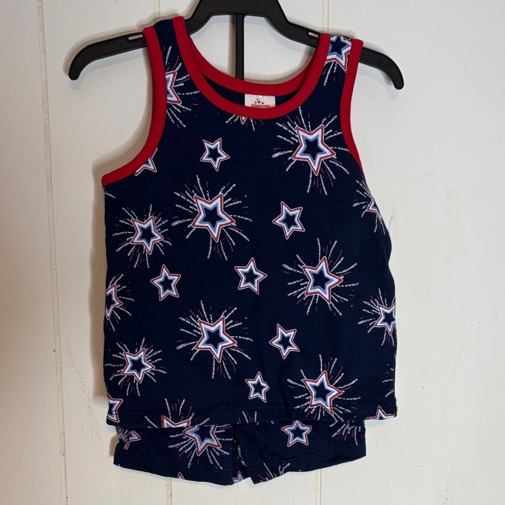 209 - Star Patterned Tank Top and Shorts Set